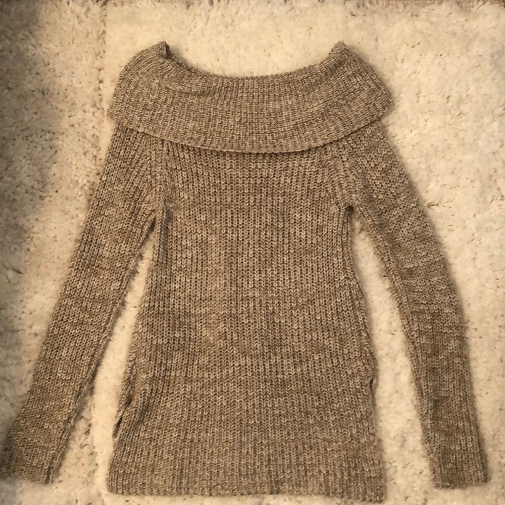 Off the shoulder knit sweater